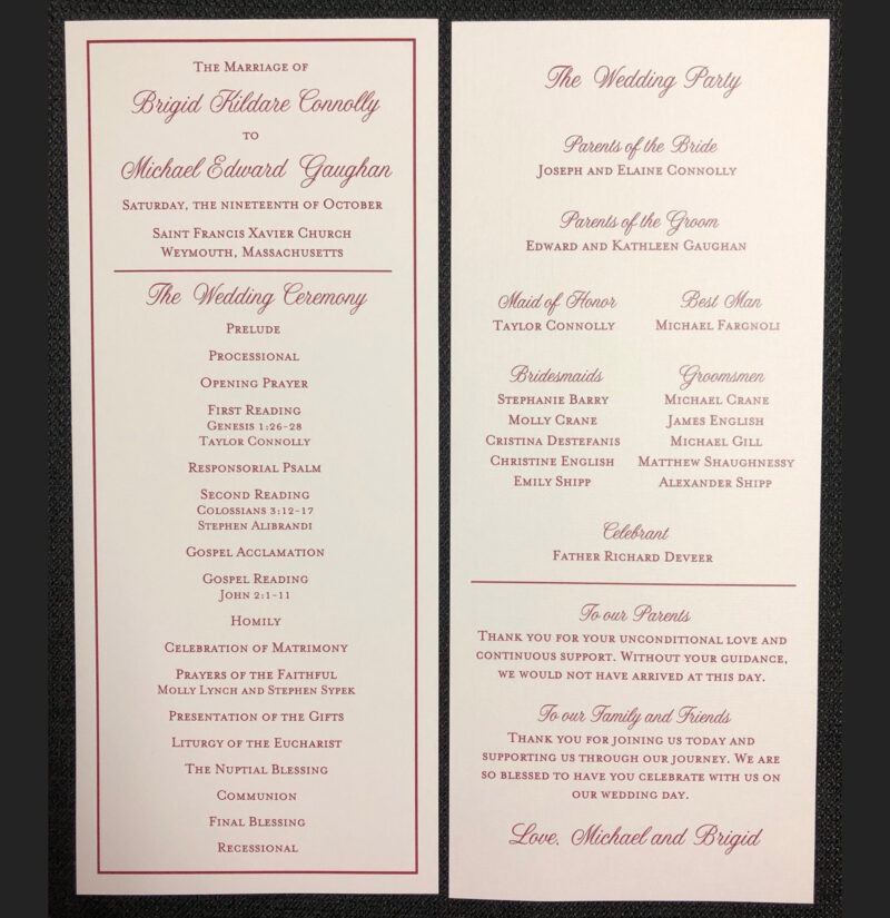 Programs Emerald Invitations