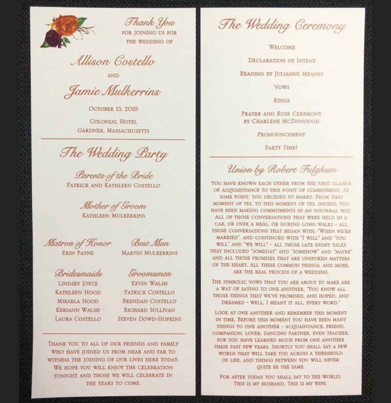 Programs Emerald Invitations