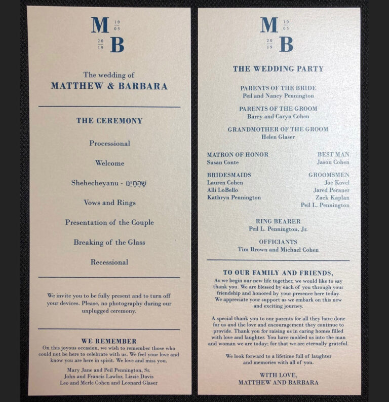 Programs Emerald Invitations