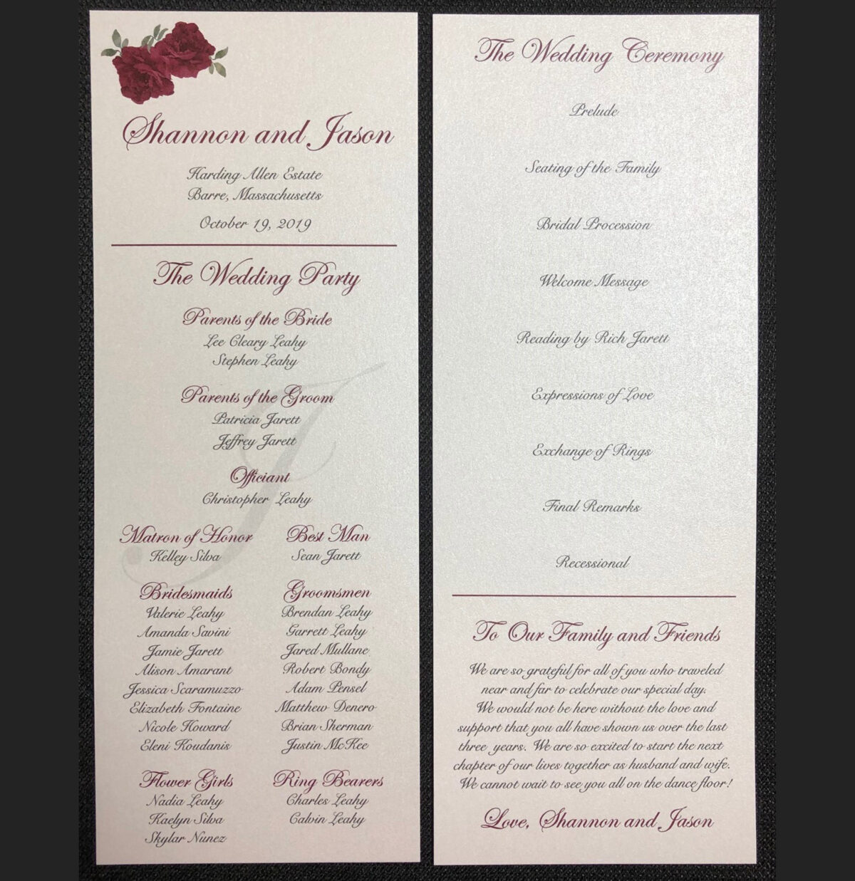 Programs Emerald Invitations