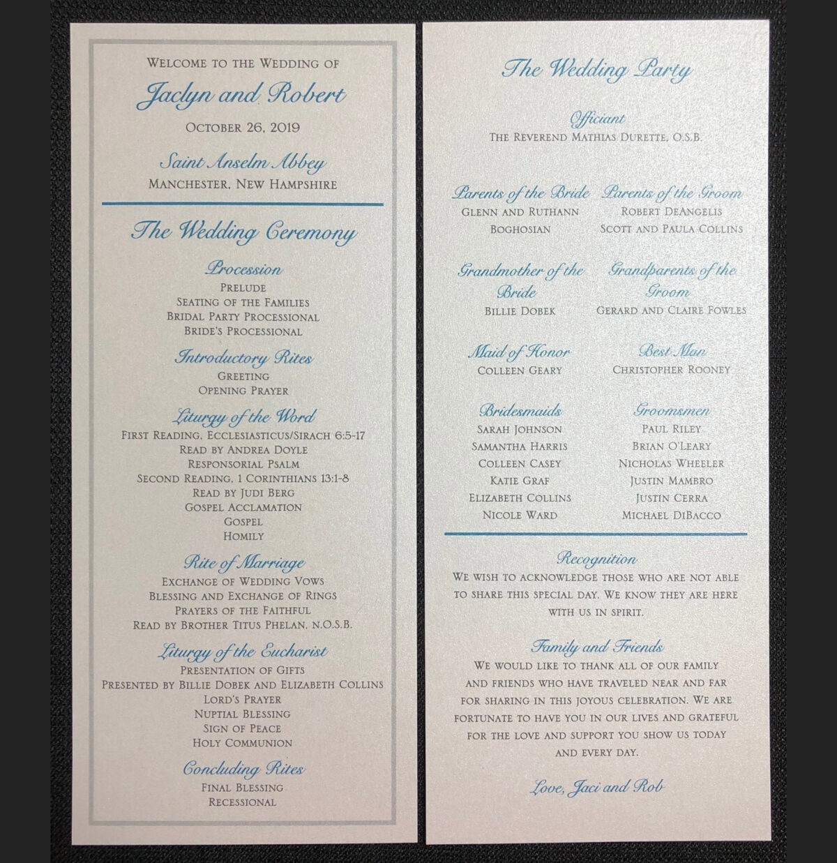 Programs Emerald Invitations